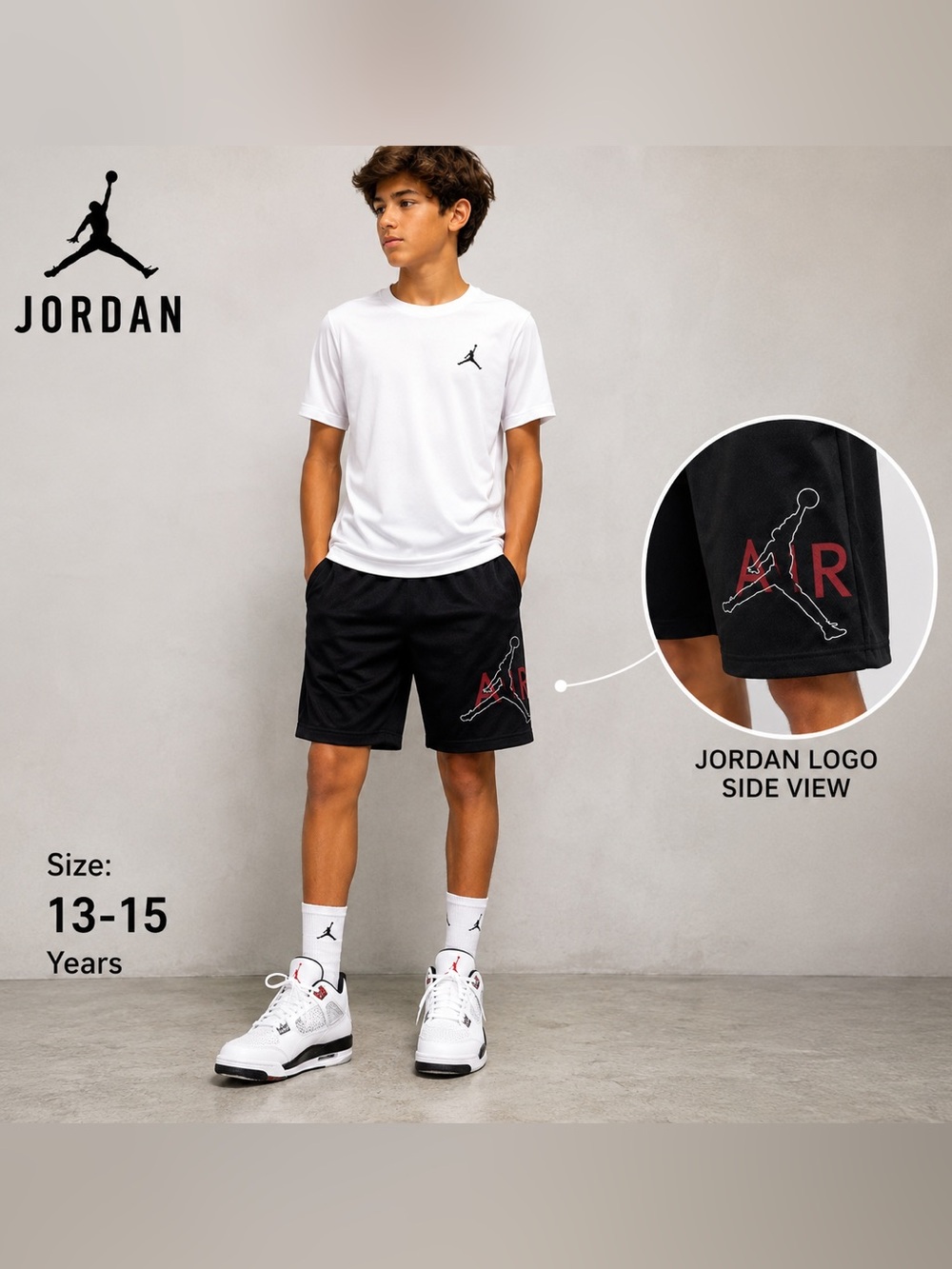 Jordan Air Jumpman Boys Black Basketball Shorts Size XL 13-15 Athleisure sporty
